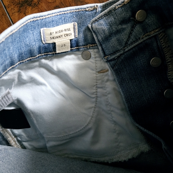 Madewell Jeans Women's Blue Denim 9" High-Rise Skinny Crop With Raw Hem Size 25 - Picture 13 of 16